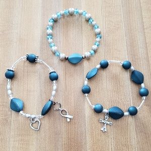 New Set of 3 handmade stretch bracelets